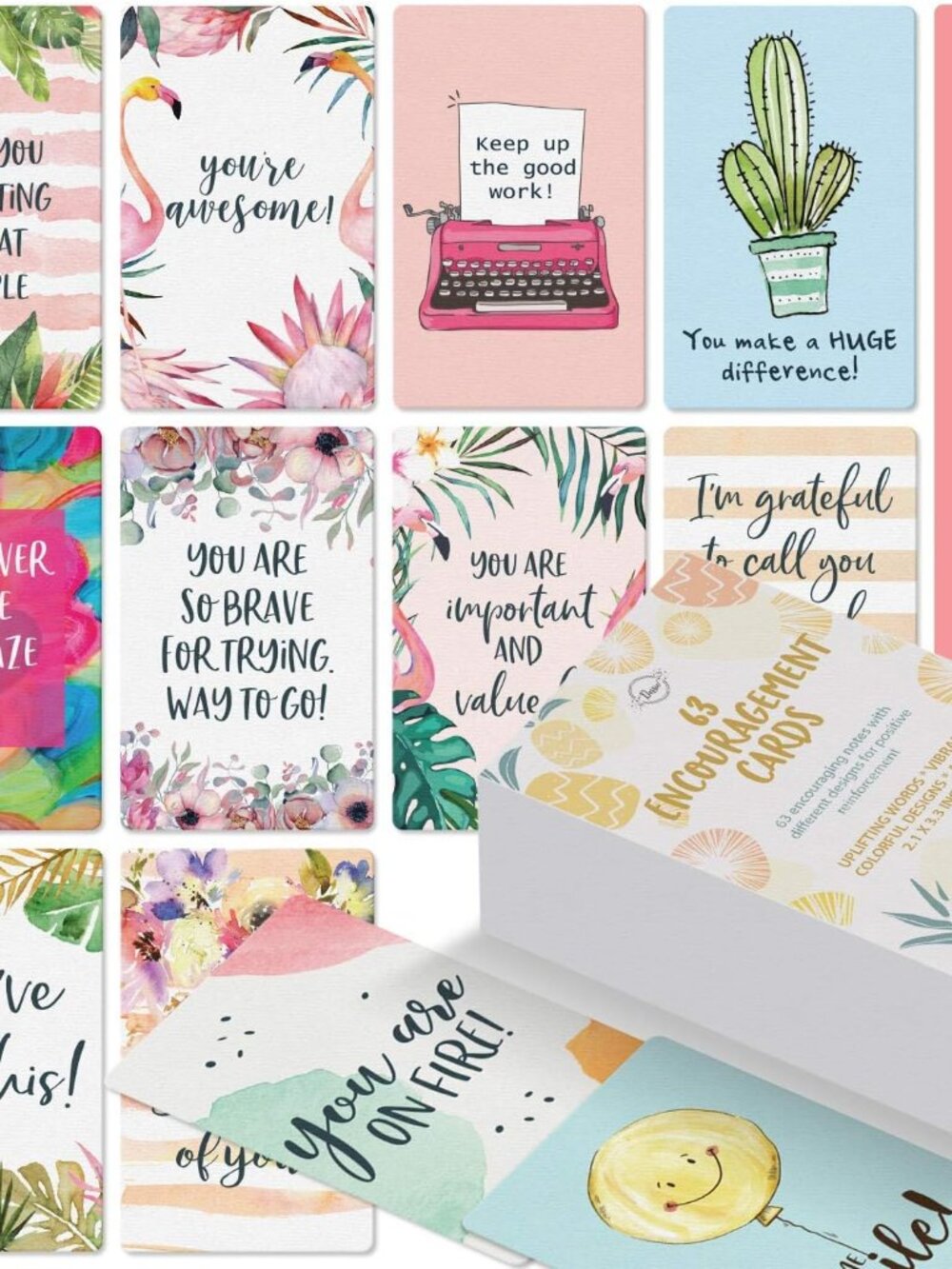 Motivational Cards - 63 Unique Inspirational Cards. Business Card Sized Encourag